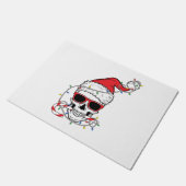 Weihnachts-Licht-Skelettschädel Fußmatte (Schrägansicht)