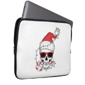 Weihnachts-Licht-Skelettschädel Laptopschutzhülle (Vorne Rechts)