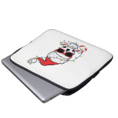 Weihnachts-Licht-Skelettschädel Laptopschutzhülle (Vorne Knopf)