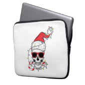 Weihnachts-Licht-Skelettschädel Laptopschutzhülle (Vorderseite Links)