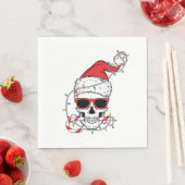 Weihnachts-Licht-Skelettschädel Serviette (Beispiel)