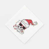 Weihnachts-Licht-Skelettschädel Serviette (Ecke)