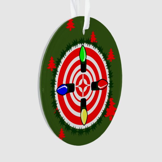 Weihnachts-Lichter auf Punkt! Ornament (Vorderseite)