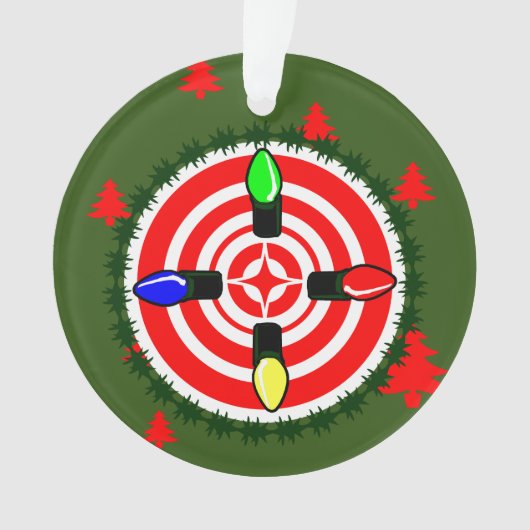 Weihnachts-Lichter auf Punkt! Ornament (Vorderseite)