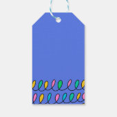 Weihnachts-Lichter Blue Pattern Geschenk-Tag Geschenkanhänger (Rückseite)