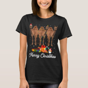 Weihnachts-Lichter Xmas Pajama Camel Animals L T-Shirt