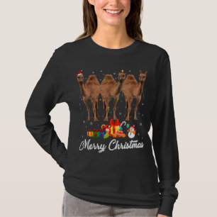Weihnachts-Lichter Xmas Pajama Camel Animals L T-Shirt