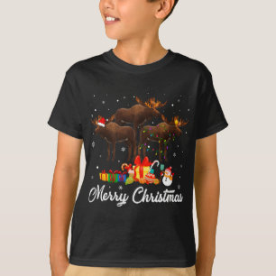 Weihnachts-Lichter Xmas Pajama Elche Tiere L T-Shirt