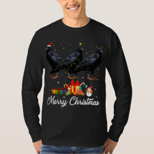 Weihnachts-Lichter Xmas Pajama Raven Animals L T-Shirt