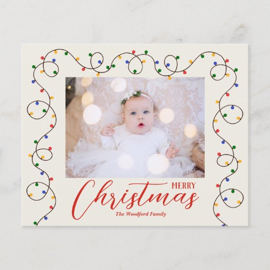 Weihnachts-Lichtstrahl-Fotokarten (Vorderseite)