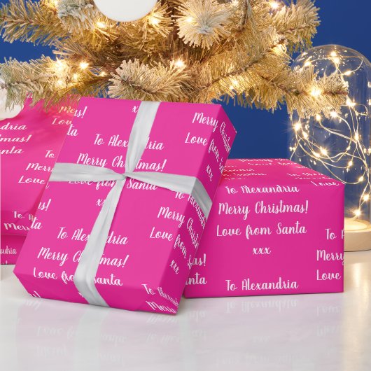 Weihnachts-Liebe aus Personalisiertem Rosa Geschenkpapier (Feiertage)