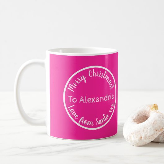 Weihnachts-Liebe aus Personalisiertem Rosa Kaffeetasse (Mit Donut)