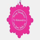 Weihnachts-Liebe aus Personalisiertem Rosa Ornament Karte (Linke Ecke)