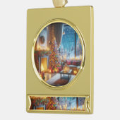 Weihnachts-Liebe Banner-Ornament Gold (Links)