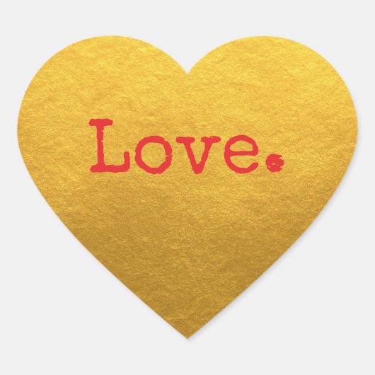 Weihnachts-Liebe Classic Gold Heart Sticker (Vorderseite)