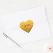 Weihnachts-Liebe Classic Gold Heart Sticker (Umschlag)