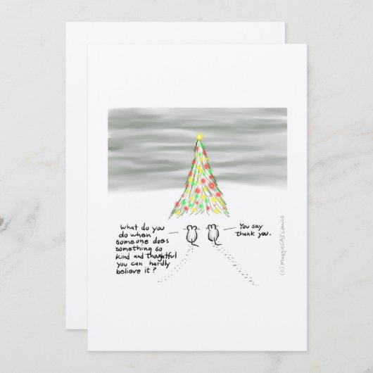 Weihnachts-Liebe Dankeskarte (Vorne/Hinten)