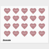 Weihnachts-Liebe Dusty Rose Herz-Aufkleber (Blatt)