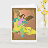 Weihnachts-LIEBE Engel (innen leer) Karte (Gelbe Blume)