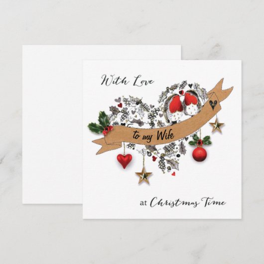 Weihnachts-Liebe Feiertagskarte (Vorne/Hinten)