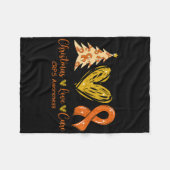 Weihnachts-Liebe Heilung Orange Ribbon Crps Bewuss Fleecedecke (Vorderseite (Horizontal))