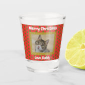 Weihnachts-Liebe Hund Katze Vater Mama Haustier Fo Schnapsglas (Vorderseite)