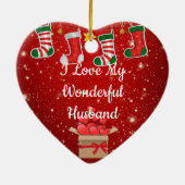 Weihnachts-Liebe Husband Keramik Ornament (Hinten)