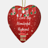 Weihnachts-Liebe Husband Keramik Ornament (Links)
