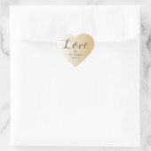 Weihnachts-Liebe Individuelle Name Shiny Gold Ombr Herz-Aufkleber (Tasche)