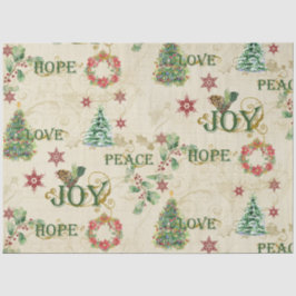 Weihnachts-Liebe Joce Peace Hope Watercolor Decoup Seidenpapier