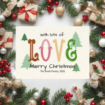 Weihnachts-Liebe Moderne Typografie-Flachbild-Weih