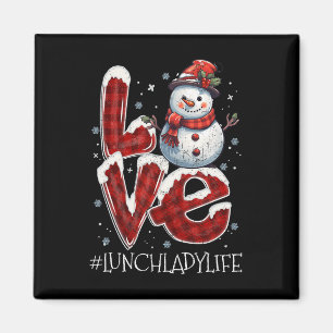Weihnachts-Liebe Snowman Mittag Lady Life Fun Xmas Magnet