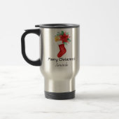Weihnachts-Liebe Strumpf mit Blume und Blätter. Reisebecher (Links)