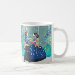 Weihnachts-Liebe-Tanz-Couple-Glittering Bäume Kaffeetasse