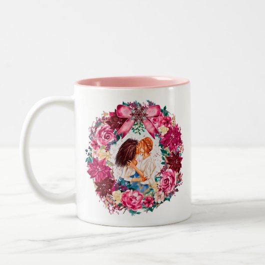 Weihnachts-Liebe, The L in LGBTQ, Stolz Zweifarbige Tasse (Links)