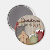 Weihnachts-Liebe und Joy Gingerbread Candles Magne Magnet (Vorderseite/Rückseite)