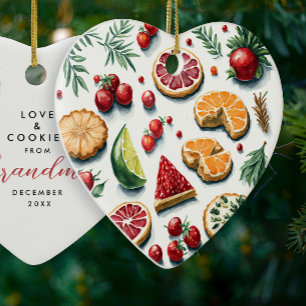 Weihnachts-Liebe und Kekse rot und grün Keramik Ornament