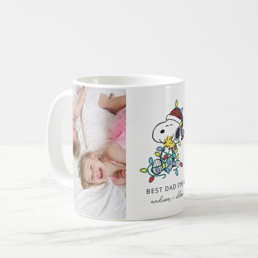 Weihnachts-Liebe und Lichter - Bestes Vater-Foto Kaffeetasse (Vorderseite Links)