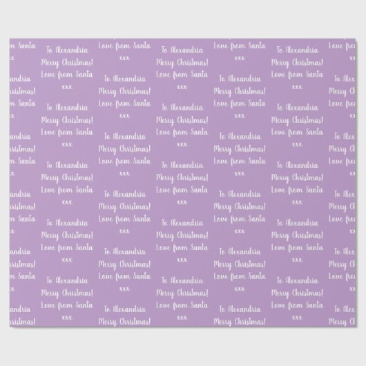 Weihnachts-Liebe von Santa Lila Lilac Geschenkpapier (Flach)