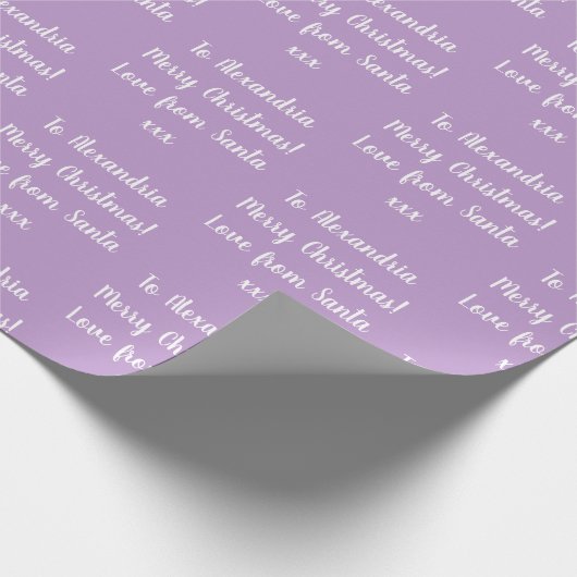Weihnachts-Liebe von Santa Lila Lilac Geschenkpapier (Ecke)