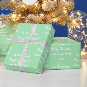 Weihnachts-Liebe von Santa Mint Green Geschenkpapier