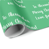 Weihnachts-Liebe von Santa Personalisiert Green Geschenkpapier (Rolleneckpunkt)