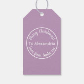 Weihnachts-Liebe von Santa Personalisiert Lilac Geschenkanhänger (Rückseite)