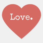 Weihnachts-Liebe Warm Rot Herz-Aufkleber (Vorderseite)