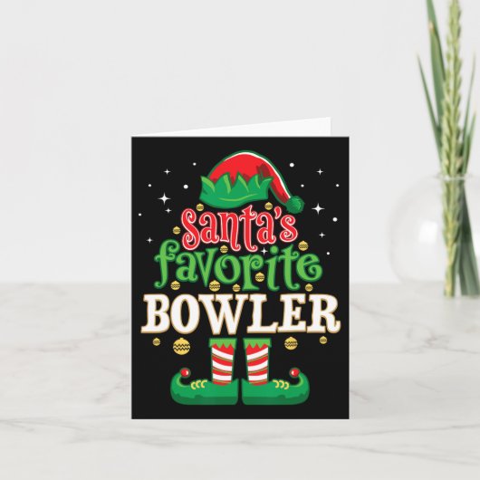 Weihnachts-Lieblings-Bowler-Bowling Karte (Vorderseite)
