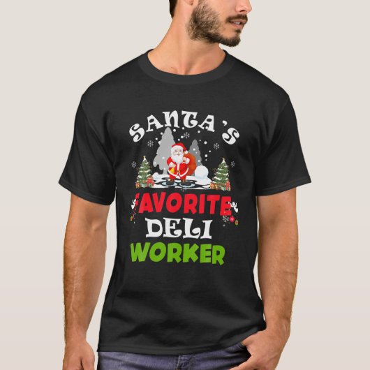 Weihnachts Lieblings-Deli-Arbeiter-Weihnachtsgesch T-Shirt (Vorderseite)