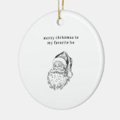 Weihnachts Lieblings-Ho Funny-Weihnachtskarte Keramik Ornament (Links)