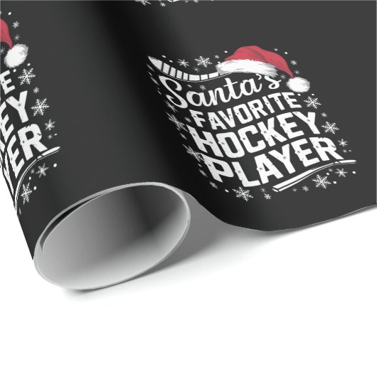 Weihnachts Lieblings-Hockey-Spieler Pajama Weihnac Geschenkpapier (Rolleneckpunkt)