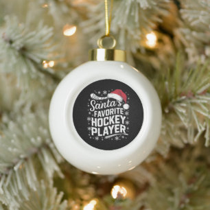 Weihnachts Lieblings-Hockey-Spieler Pajama Weihnac Keramik Kugel-Ornament