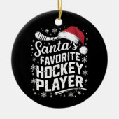 Weihnachts Lieblings-Hockey-Spieler Pajama Weihnac Keramik Ornament (Vorne)